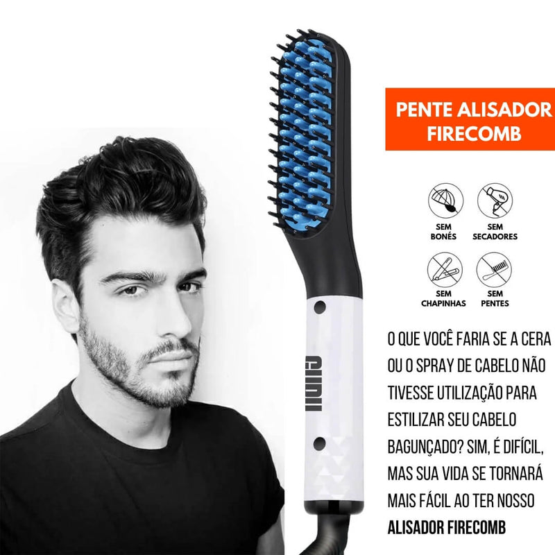 Alisador FIRECOMB™: Barba e Cabelo Perfeitos - 50% OFF